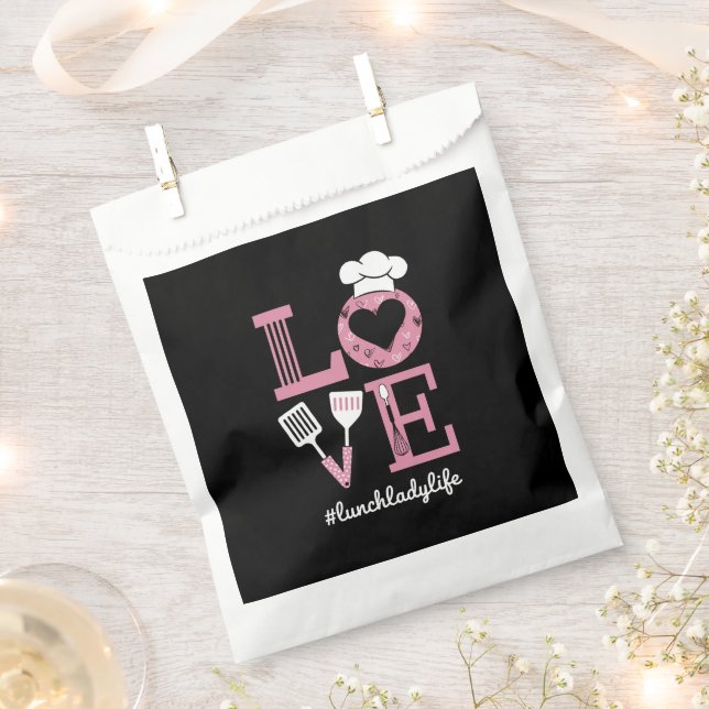 Love Lunch Lady Life Funny Valentines Day Gifts  Favour Bags (Clipped)