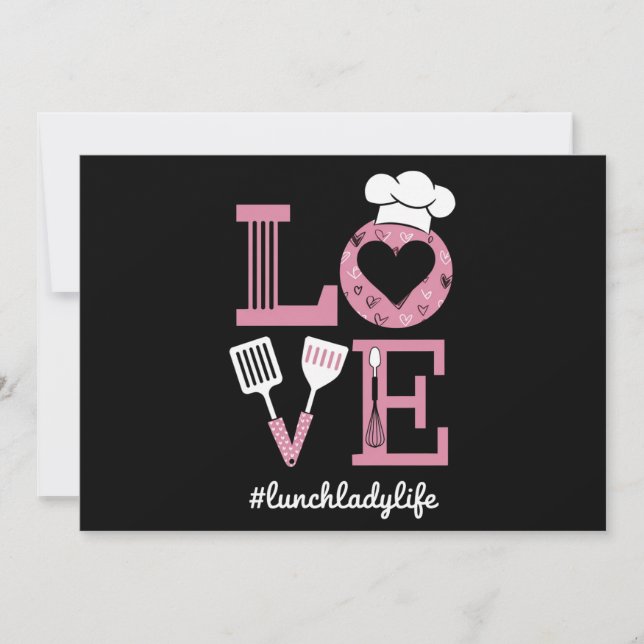 Love Lunch Lady Life Funny Valentines Day Gifts  Invitation (Front)