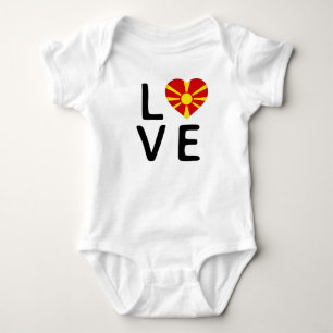Love - Macedonia Flag Baby Bodysuit
