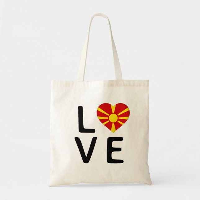 Love - Macedonia Flag Tote Bag (Front)
