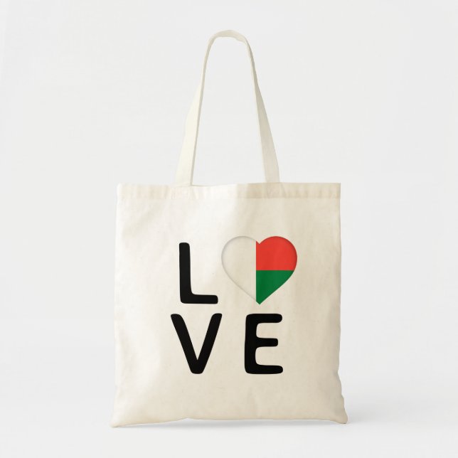 Love - Madagascar Flag Tote Bag (Front)
