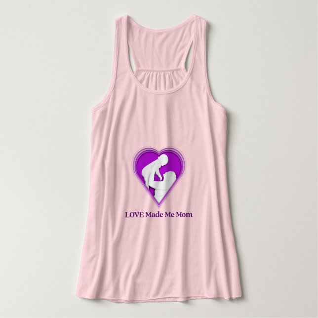 Love Made Me Mum Adoptive Mum Singlet (Design Front)