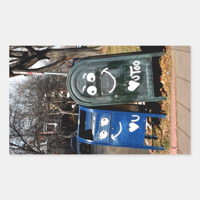 love mailboxes : i heart you rectangular sticker (Front)
