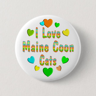 Love Maine Coon Cats 6 Cm Round Badge