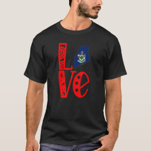 Love Maine In Block Letters T-Shirt