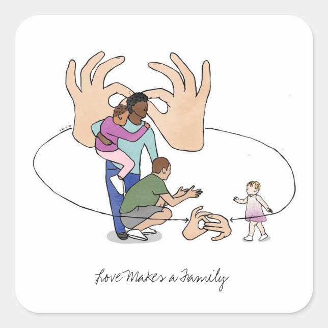 Love Makes a Family Adoption ASL Sticker (Front)