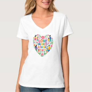 Love Makes A Family Floral Heart Shirt