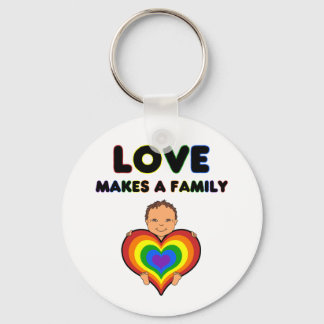 Love Makes a Family Tan Skin Keychain