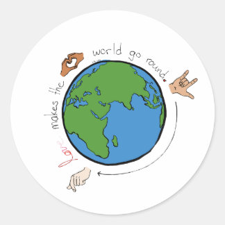 Love Makes the World Go Round ASL Sticker