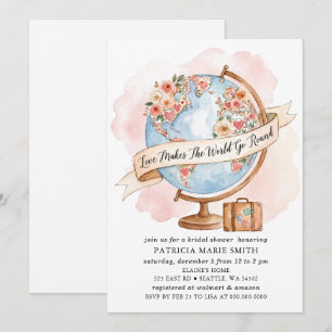 Love Makes The World Go Round Bridal Shower Invitation