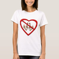 Love making feet forbidden sign ladies T-shirt