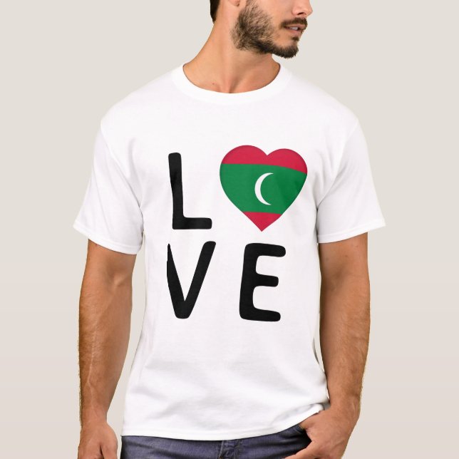 Love - Maldives Flag T-Shirt (Front)