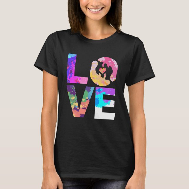 Love Mana s Colourful Sea Cow Trichechidae Mana s  T-Shirt (Front)