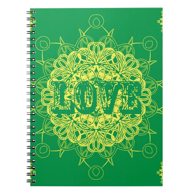 Love Mandala Design Spiral Notebook (Front)