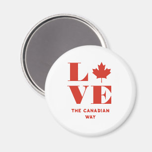 Love Maple Leaf Fun Canadian Custom Text Red White Magnet