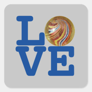 LOVE Marbles Square Sticker