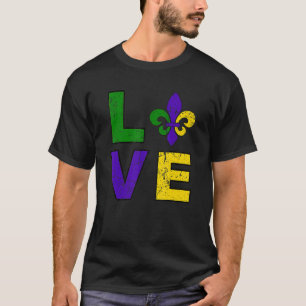 Love Mardi Gras Fat Tuesday Fleur De Lis Carnival T-Shirt
