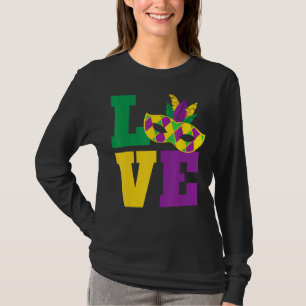 Love Mardi Gras Masquerade Mask T-Shirt