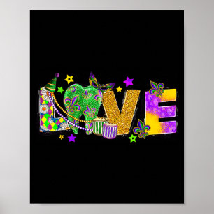 Love Mardi Gras Tooth Jester Teeth Dentist Dental Poster