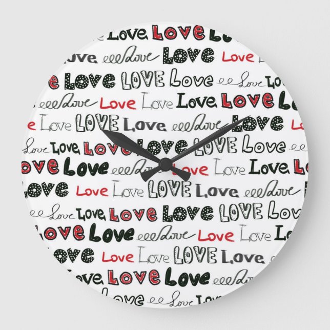 Love Marker Texture Seamless Background Large Clock (Front)