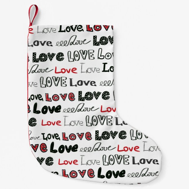 Love Marker Texture Seamless Background Small Christmas Stocking (Front)