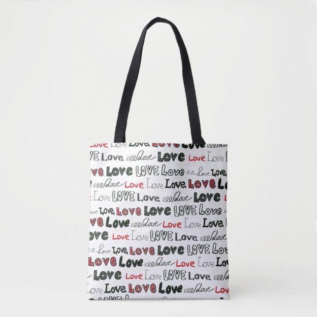 Love Marker Texture Seamless Background Tote Bag (Front)