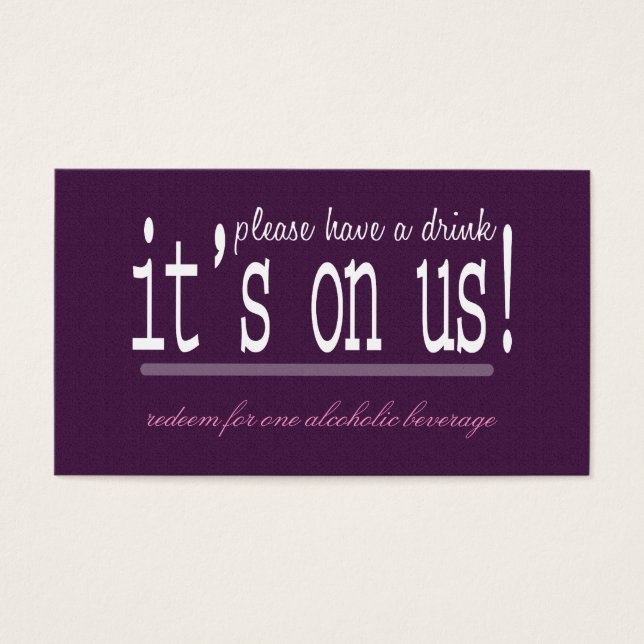 Love & Marriage Modern Wedding Drink Ticket (Front)