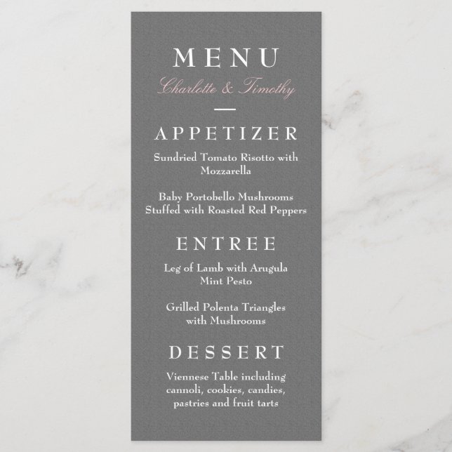 Love & Marriage Modern Wedding Menu (Front)