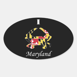 Love Maryland Oval Sticker