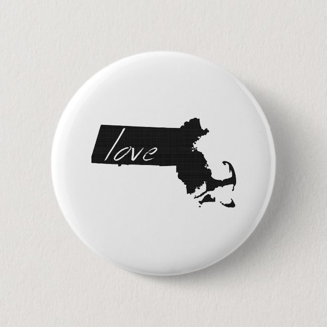Love Massachusetts 6 Cm Round Badge (Front)