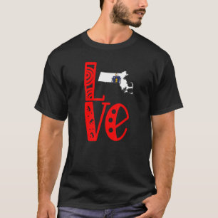 Love Massachusetts In Block Letters T-Shirt
