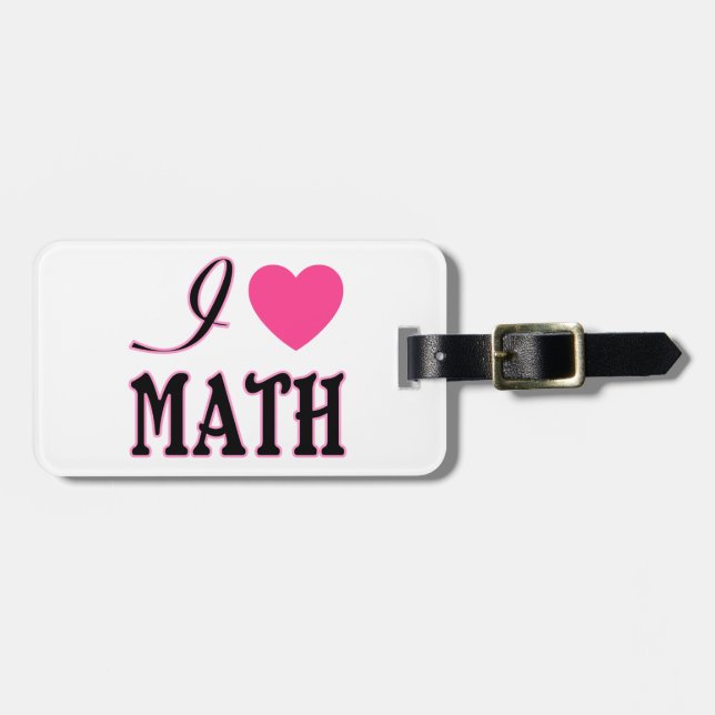 Love Math Pink Heart Logo Luggage Tag (Front Horizontal)