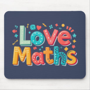 Love maths - fun typography Mouse Pad