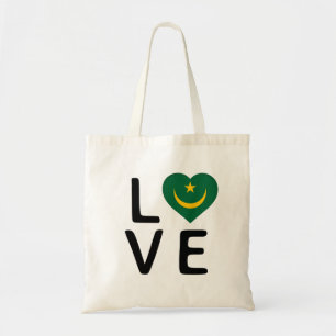 Love - Mauritania Flag Tote Bag