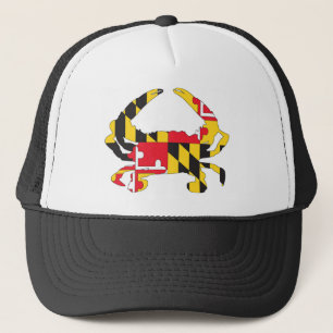 Love MD Flag Crab Trucker Hat