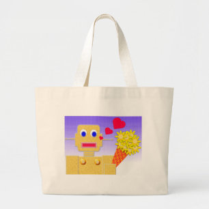 Love Me, I'm a Bot Large Tote Bag