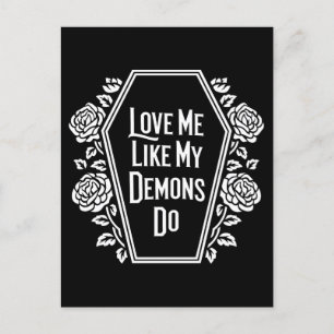Love Me Like My Demons Do Dark Holiday Postcard