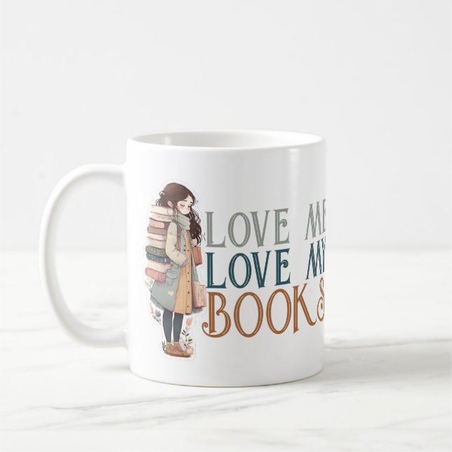 Love me Love my books Backpack Personalised Coffee Mug (Left)