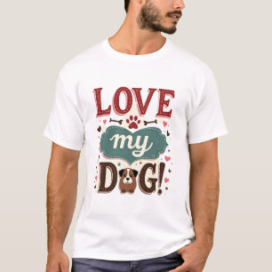 Love Me Love My Dog Vintage Cute Paw Print Dog Lov T-Shirt
