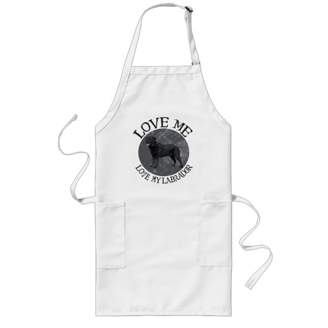 Love me, love my Labrador Long Apron (Front)