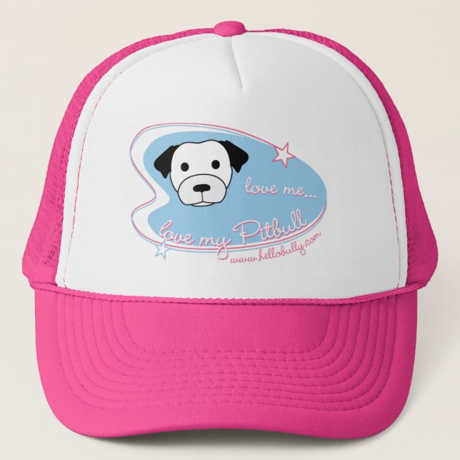 Love me...love my Pitbull Trucker Hat (Front)