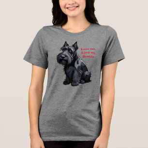 Love me, Love my Scottie, Editable text Tri-Blend Shirt