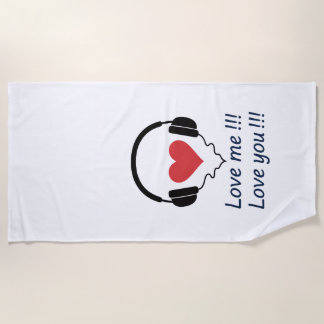 LOVE ME LOVE YOU BEACH TOWEL