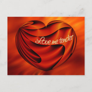 Love Me Tender fire red waves Postcard