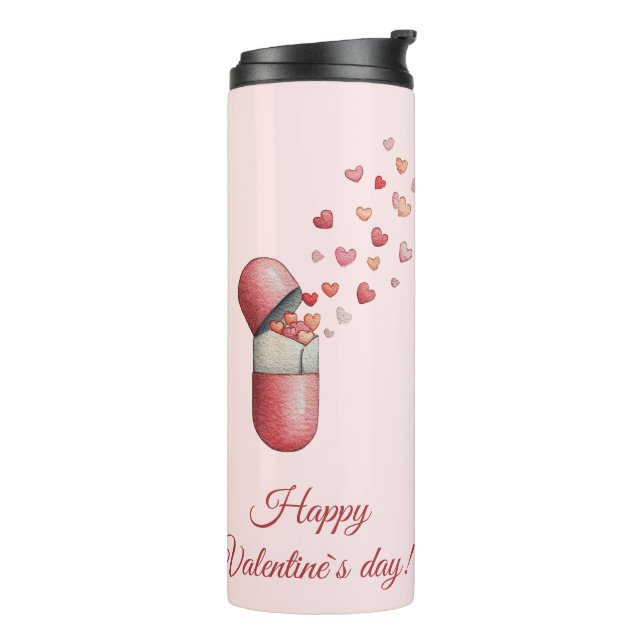 Love Medicine Valentine's Day Design Thermal Tumbler (Rotated Left)
