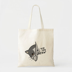 love meow cat lover design #catlover #catlife #cat tote bag