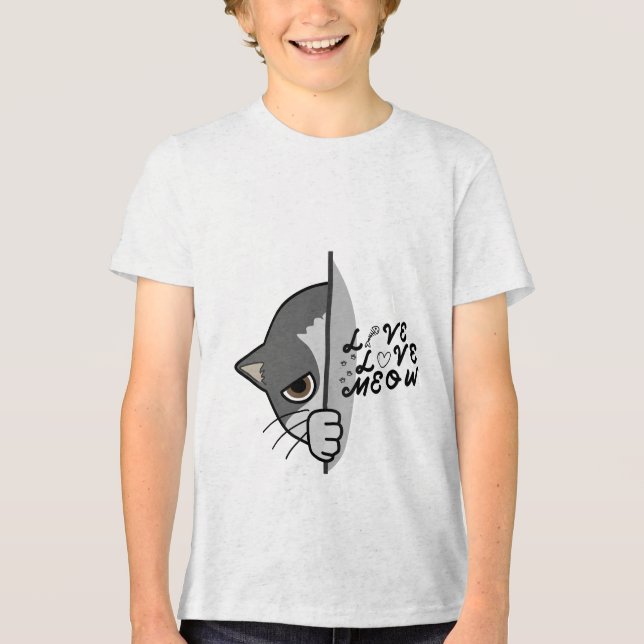 love meow cat lover design #catlover #catlife #cat Tri-Blend shirt (Front)