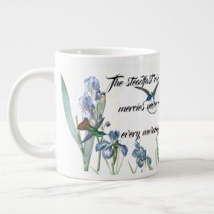Love Mercy God Hummingbird Iris Flowers Jumbo Mug