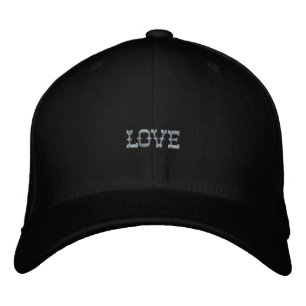 Love Message Black Flexfit Wool S/M Size Comfort Embroidered Hat