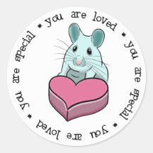 Love message cute mouse with chocolate
